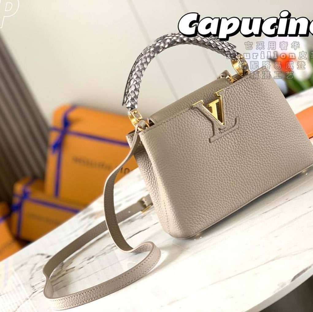 LV CAPUCINES MINI Bag – Python handle – Creme – Trendy Brands
